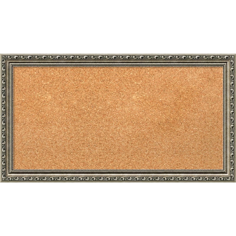 Framed Cork Board, Choose Your Custom Size, Parisian Silver Wood