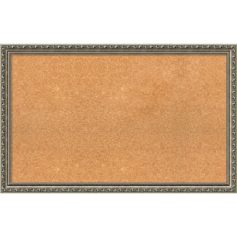 Framed Cork Board, Choose Your Custom Size, Parisian Silver Wood