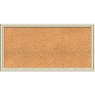 Framed Cork Board, Choose Your Custom Size, Country White Wash Wood