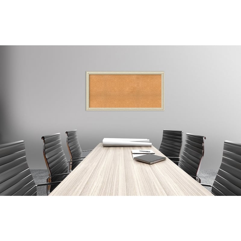 Framed Cork Board, Choose Your Custom Size, Country White Wash Wood