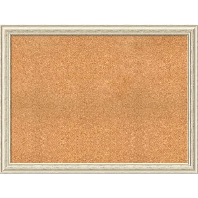 Framed Cork Board, Choose Your Custom Size, Country White Wash Wood