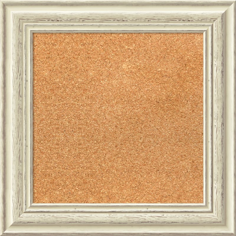 Framed Cork Board, Choose Your Custom Size, Country White Wash Wood