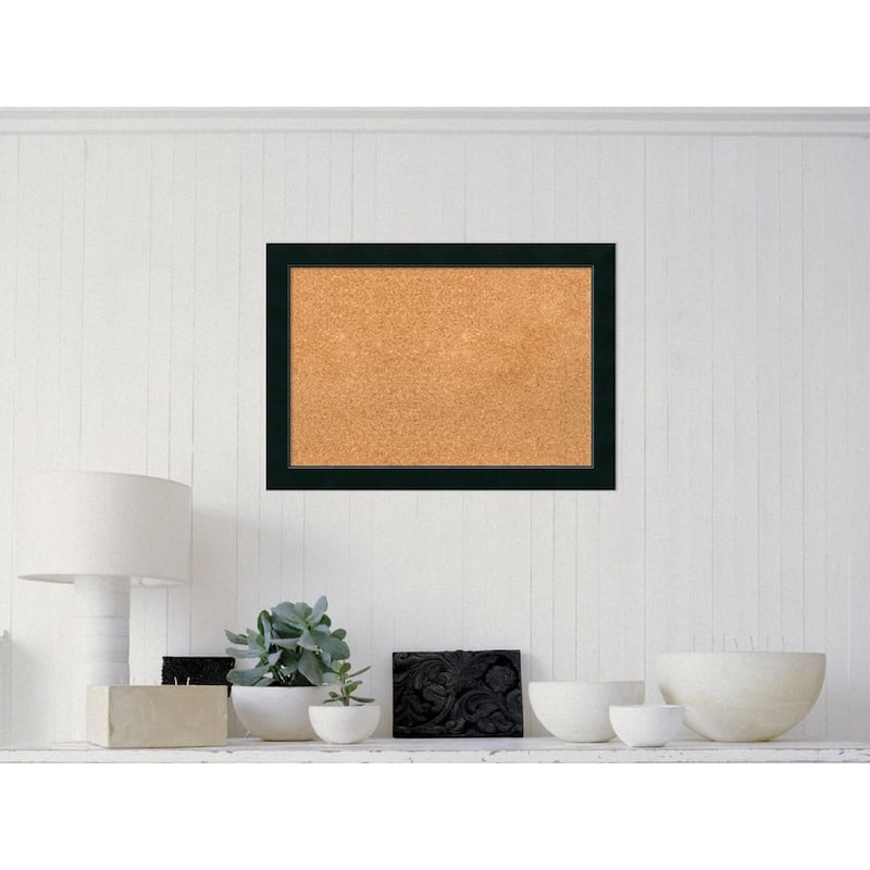 Framed Cork Board, Choose Your Custom Size, Corvino Satin Black Wood