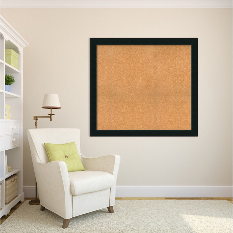 Framed Cork Board, Choose Your Custom Size, Corvino Satin Black Wood
