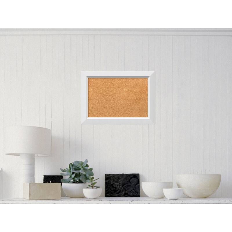 Framed Cork Board, Choose Your Custom Size, Blanco White Wood
