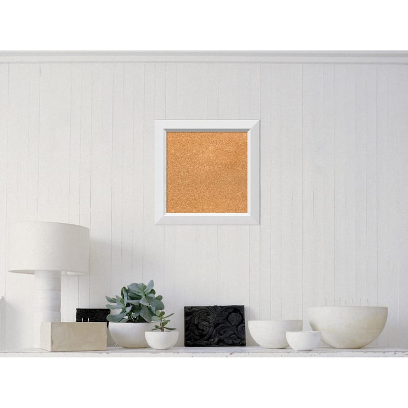 Framed Cork Board, Choose Your Custom Size, Blanco White Wood
