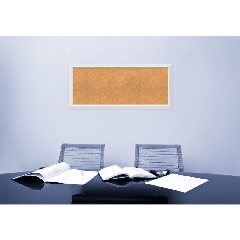 Framed Cork Board, Choose Your Custom Size, Blanco White Wood