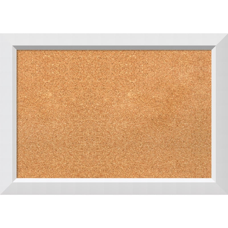 Framed Cork Board, Choose Your Custom Size, Blanco White Wood