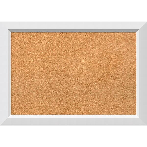 Shop Framed Cork Board Choose Your Custom Size Blanco White Wood