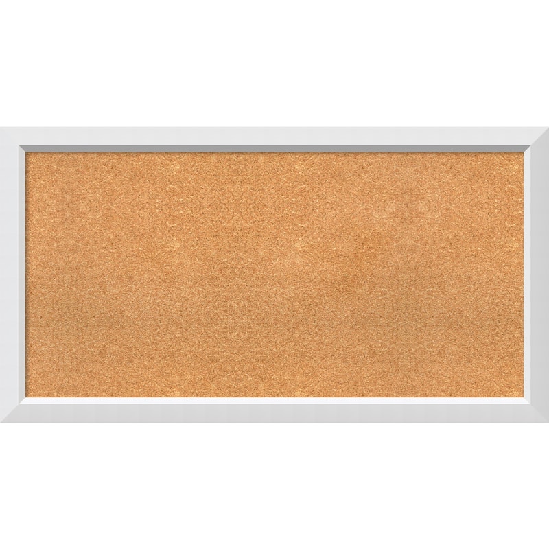 Framed Cork Board, Choose Your Custom Size, Blanco White Wood - outer size 18 x 18-inch