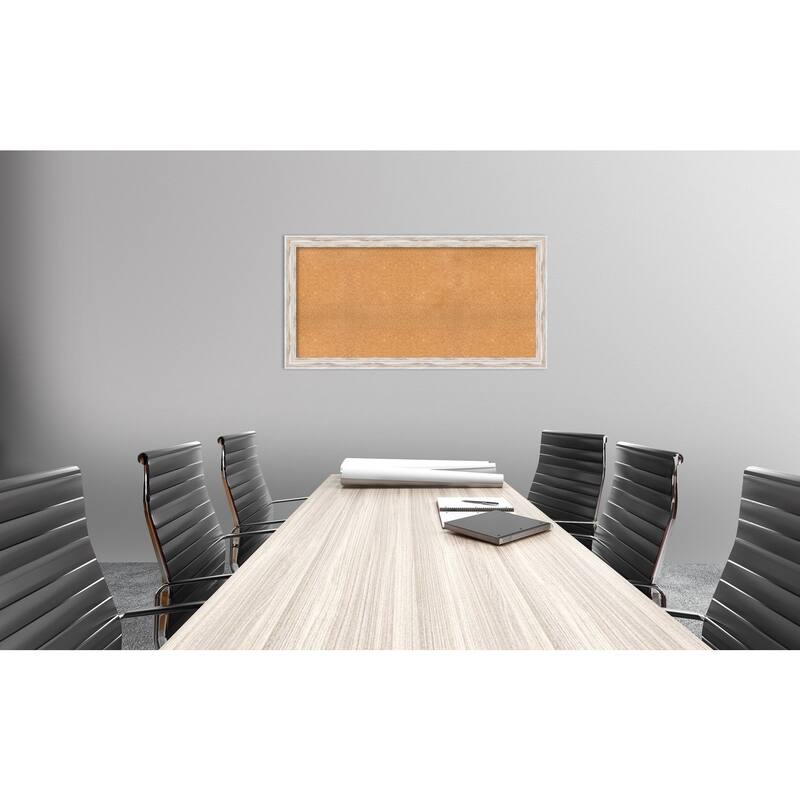 Alexandria White Washed Wood Framed Cork Board