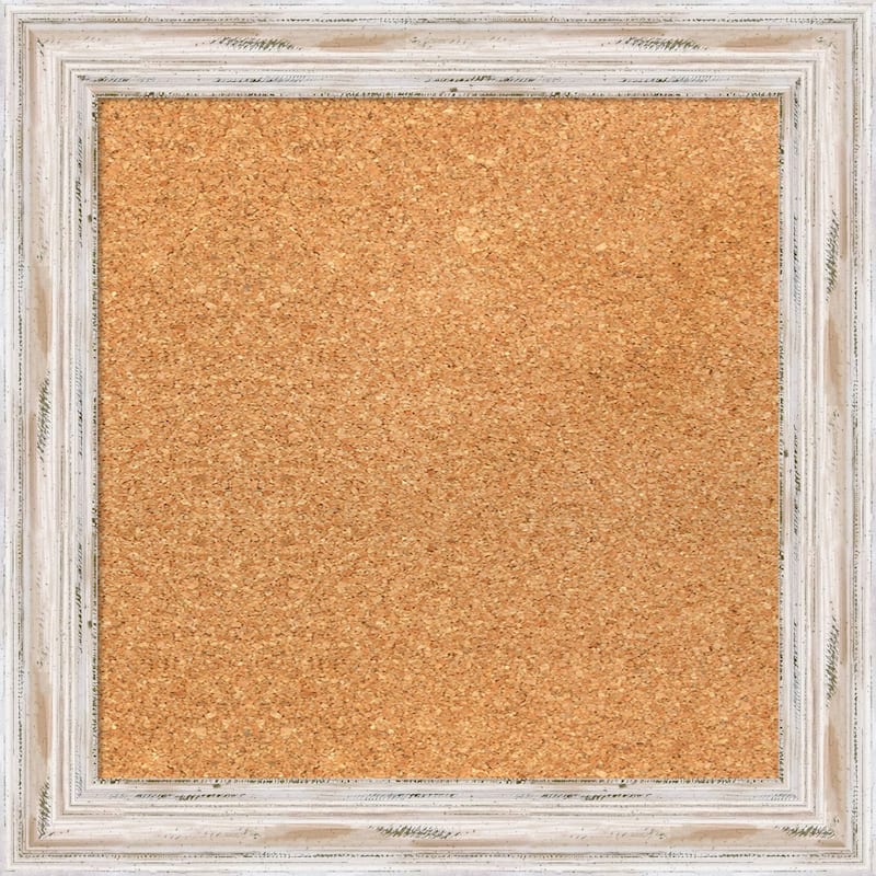 Alexandria White Washed Wood Framed Cork Board