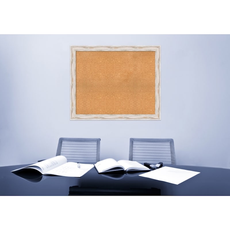 Alexandria White Washed Wood Framed Cork Board