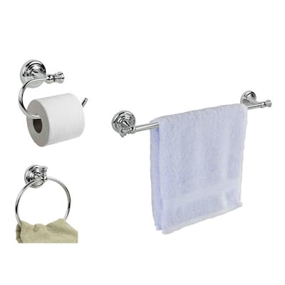 Home Basics Chrome Finish Wall Mounted Towel/Toilet Paper Racks