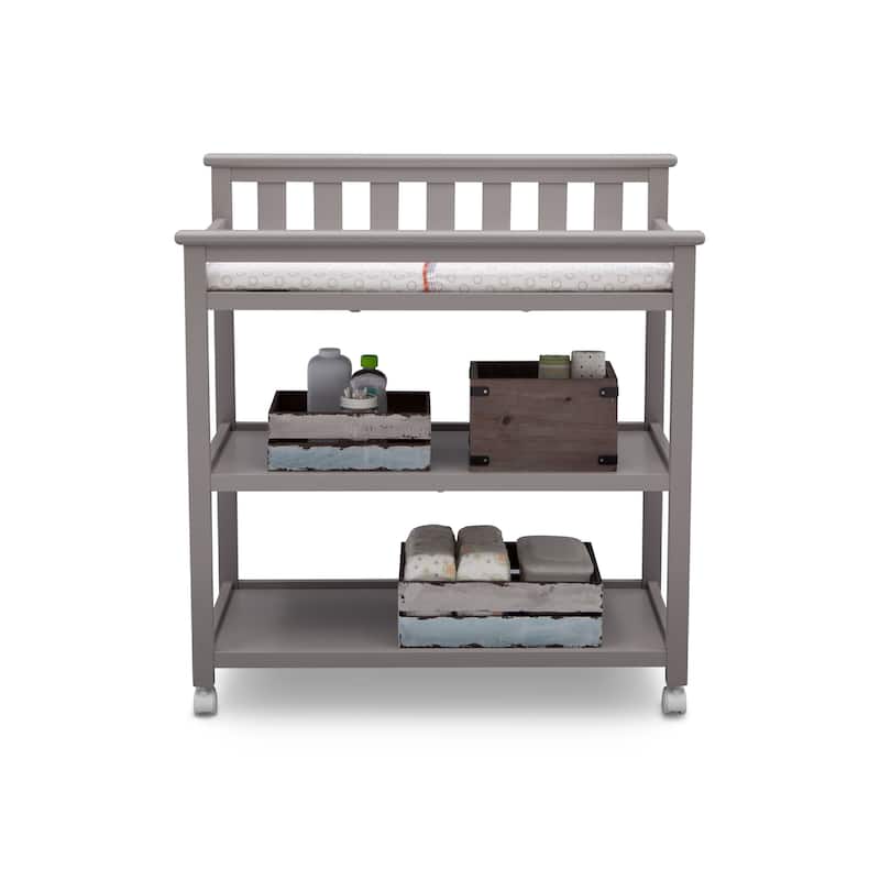 Delta Children Flat Top Changing Table with Casters, Grey