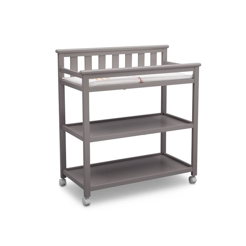Delta Children Flat Top Changing Table with Casters, Grey