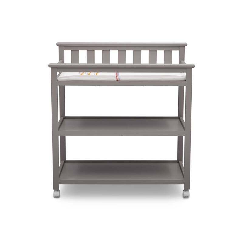 Delta Children Flat Top Changing Table with Casters, Grey