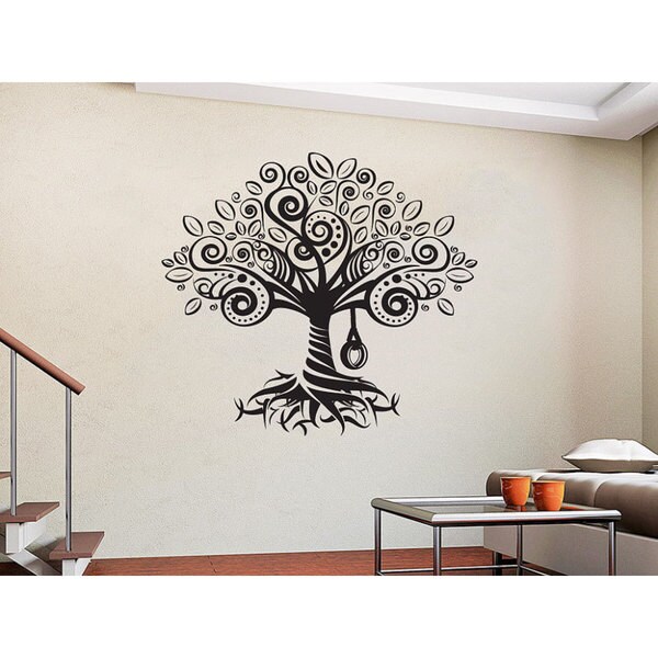 Vinyl Wall Decal Tree Roots Leaves Home Art Stickers Murals Large Decor (ig4763) Black Tree Roots Vinyl Decal