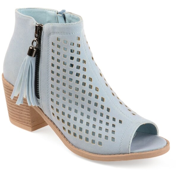 Journee Collection Women's 'Pixie' Laser Cut Tassle Booties