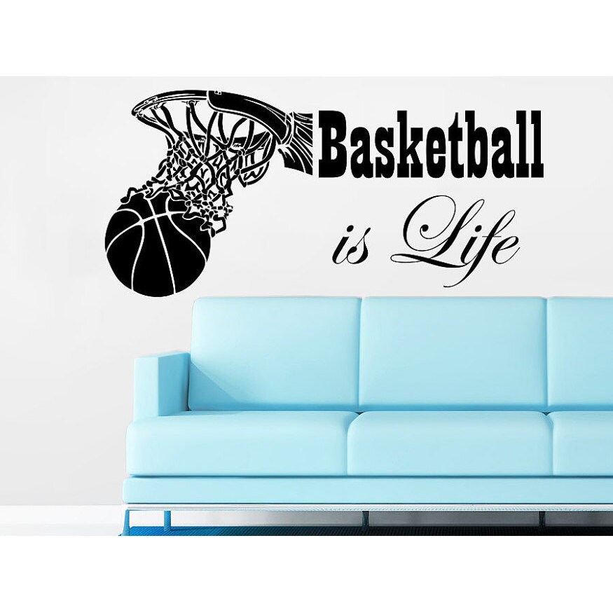 Shop Basketball Is Life Wall Decal Quote Basketball Hoop Wall