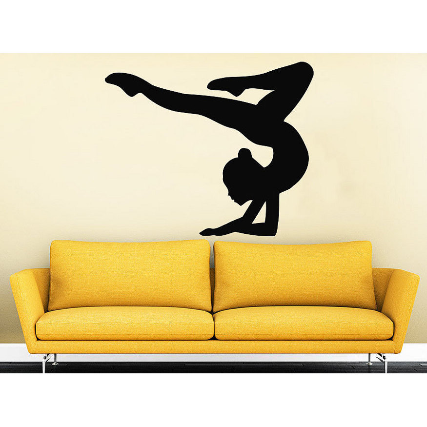 Shop Gymnast Wall Decals Sport Girl Gymnastics Dance Studio Decal Home Sticker Decal Size 22x26 Color Black Overstock 14155116