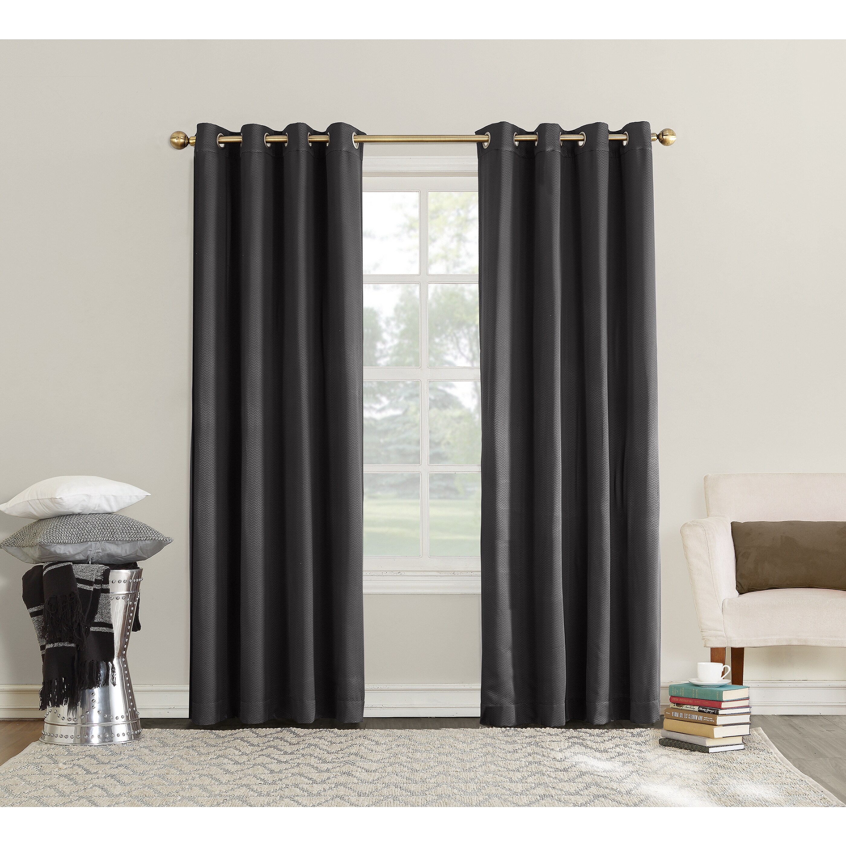 Sun Zero Emden Room Darkening Triple Lined Grommet Window Panel