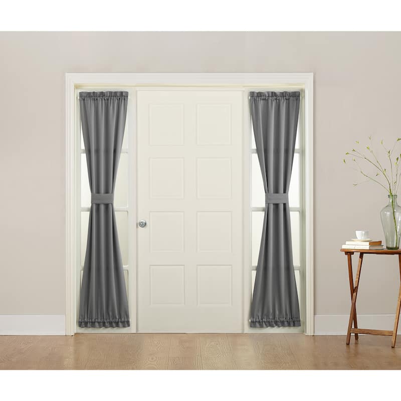 Porch & Den Inez Energy-efficient Sidelight Curtain Panel, Single Panel - 26 x 72 - Grey