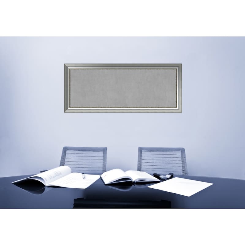 Framed Magnetic Board Choose Your Custom Size, Vegas Curved Silver Wood