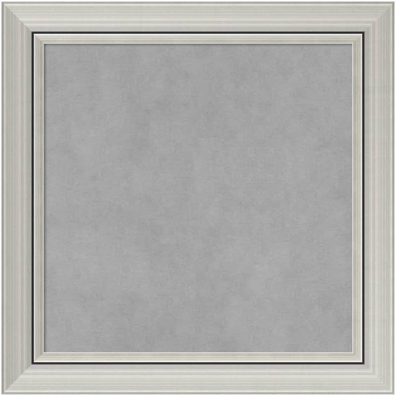 Framed Magnetic Board Choose Your Custom Size, Romano Silver Wood - 20 Inches X 20 Inches