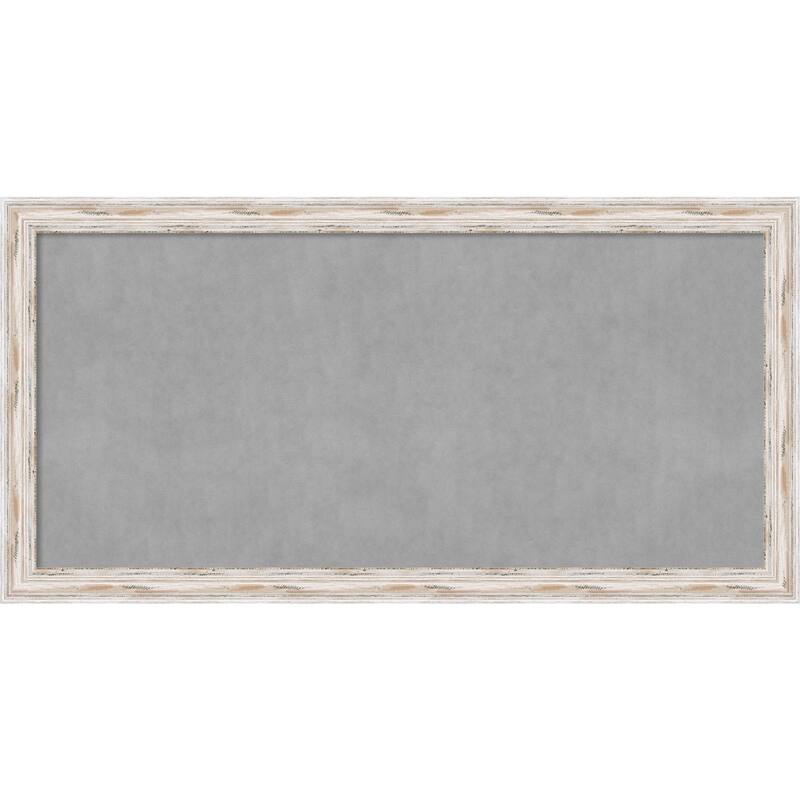 Alexandria Distressed Whitewash Wood Framed Magnetic Board