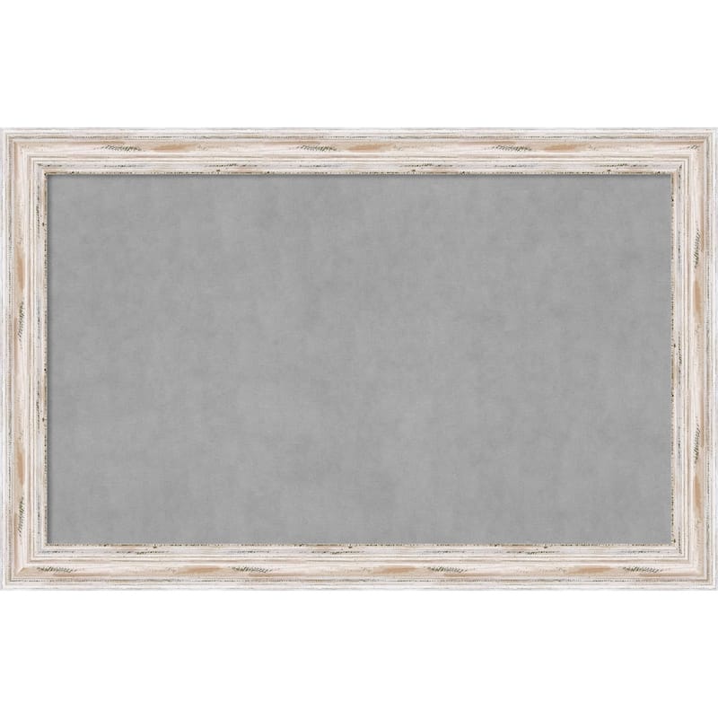 Alexandria Distressed Whitewash Wood Framed Magnetic Board