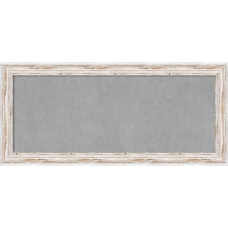 Alexandria Distressed Whitewash Wood Framed Magnetic Board