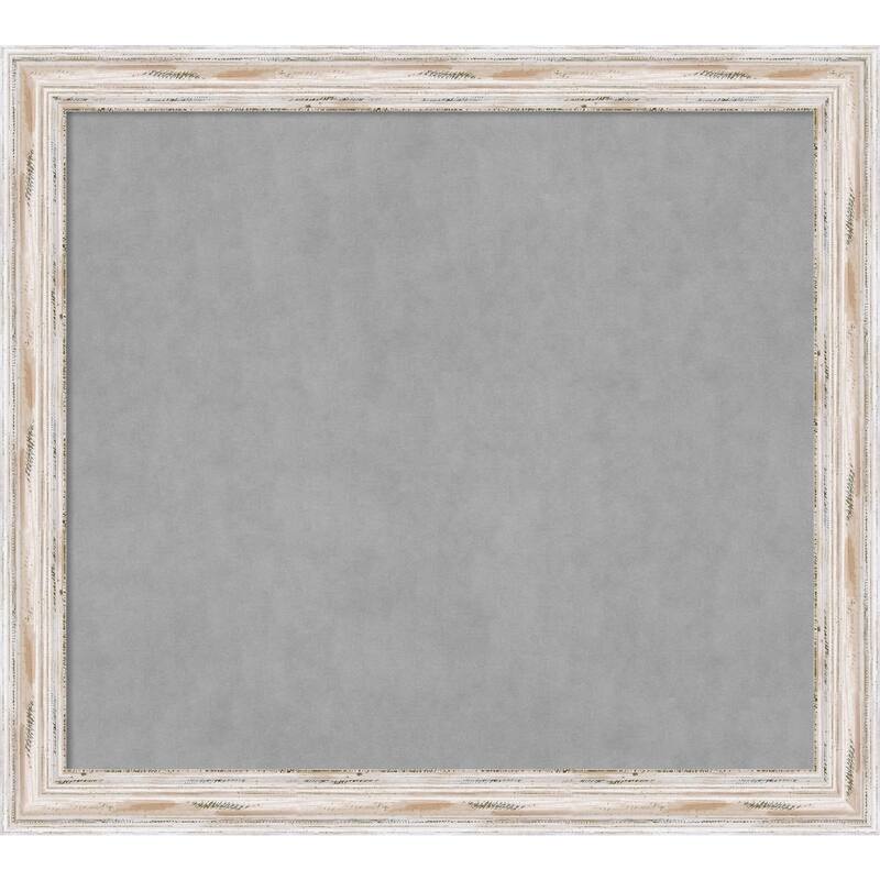 Alexandria Distressed Whitewash Wood Framed Magnetic Board