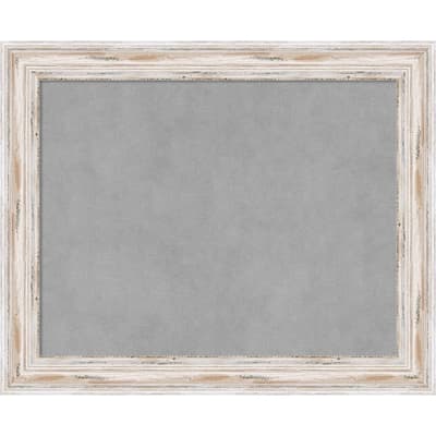 Alexandria Distressed Whitewash Wood Framed Magnetic Board