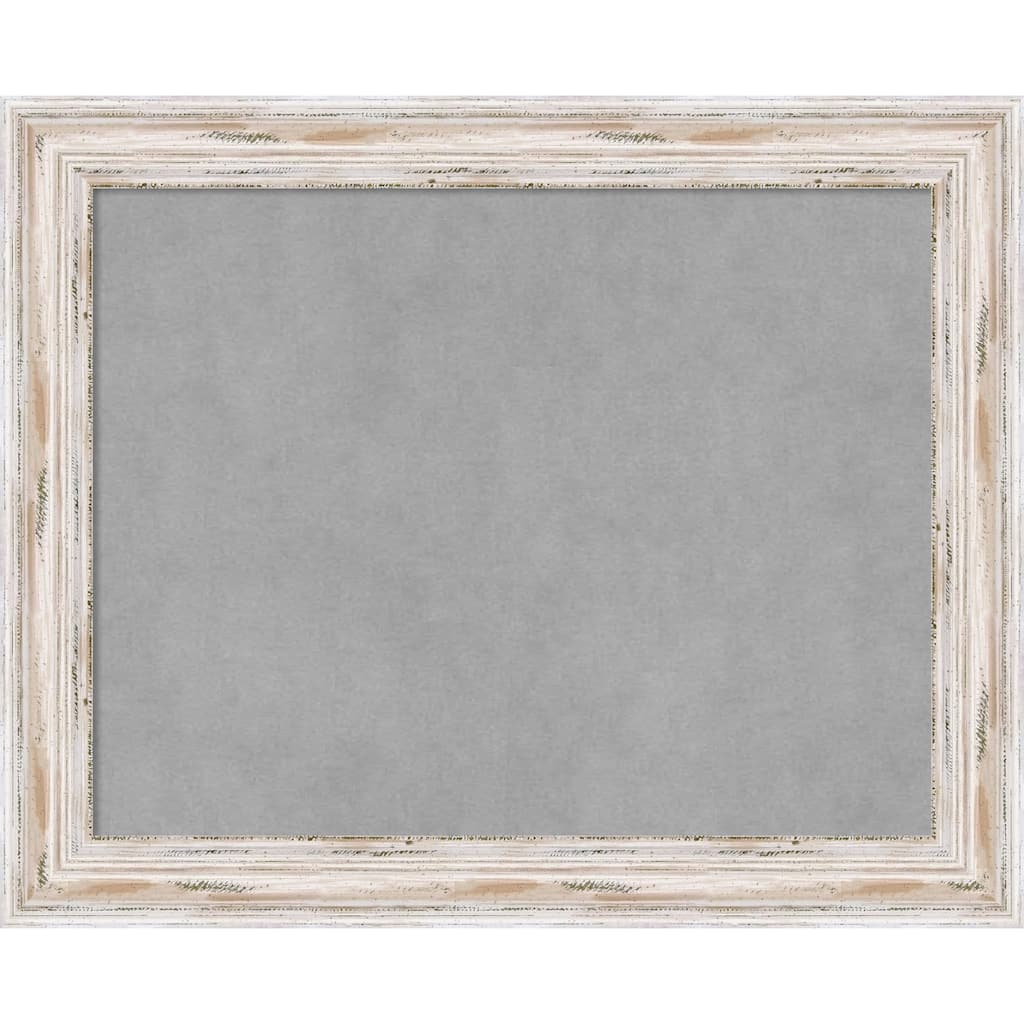 Alexandria Distressed Whitewash Wood Framed Magnetic Board