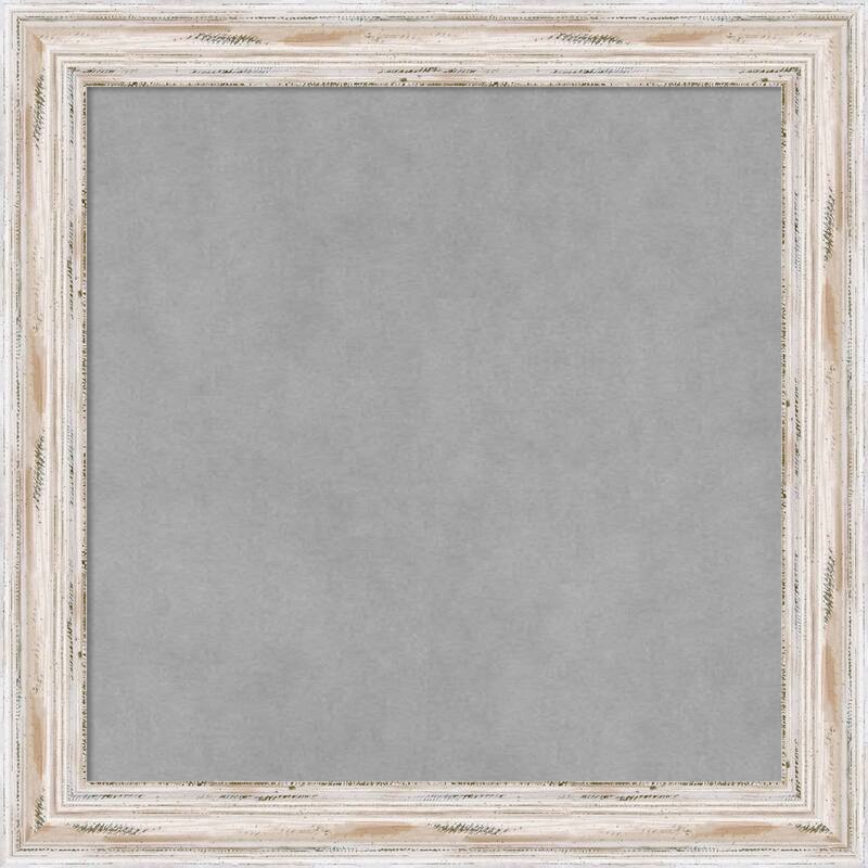 Alexandria Distressed Whitewash Wood Framed Magnetic Board