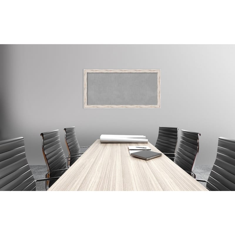 Alexandria Distressed Whitewash Wood Framed Magnetic Board