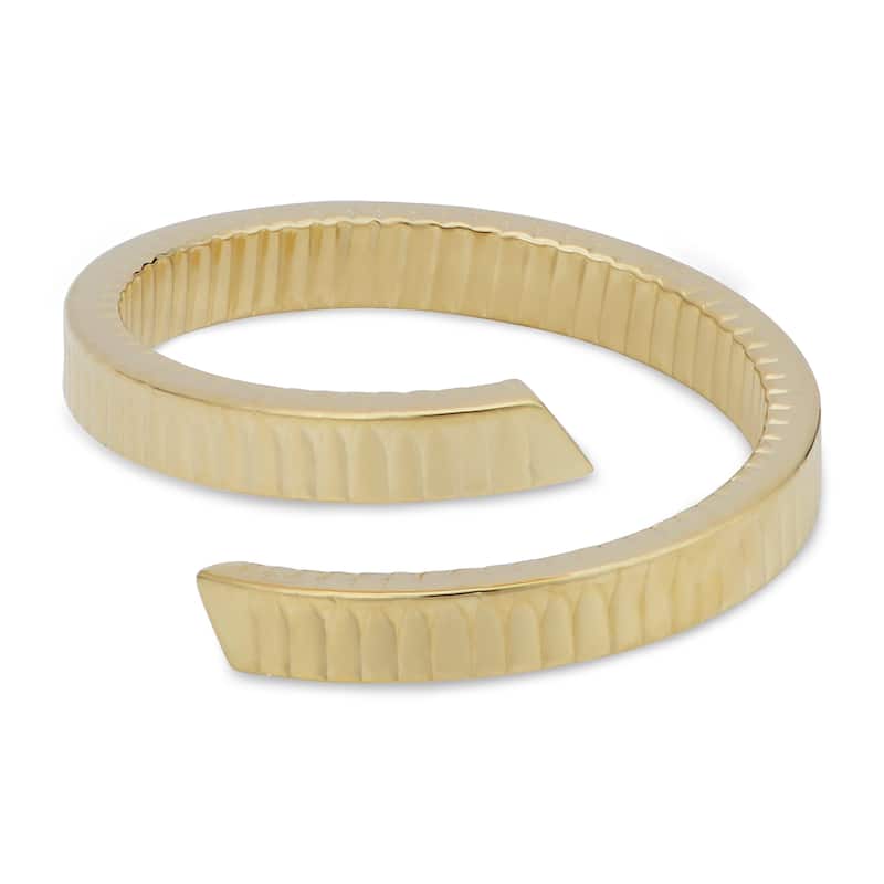 Fremada Italian 14k Yellow Gold Diamond-Cut Bypass Ring