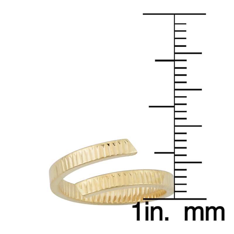 Fremada Italian 14k Yellow Gold Diamond-Cut Bypass Ring