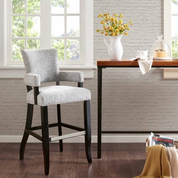 Shop Madison Park Parler Grey Arm 30 Inch Bar Stool 22 75 W X