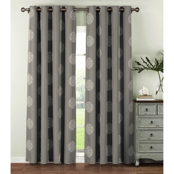 Window Elements Venice Polyester 84 Inch Embroidered Faux Linen Window Elements Venice Polyester 84 Inch Embroidered Faux Linen Extra Wide Curtain Panels