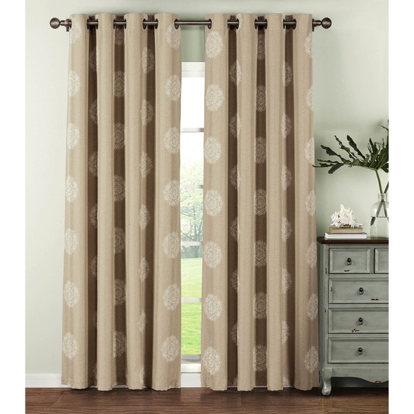 Window Elements Venice Polyester 84 Inch Embroidered Faux Linen Window Elements Venice Polyester 84 Inch Embroidered Faux Linen Extra Wide Curtain Panels