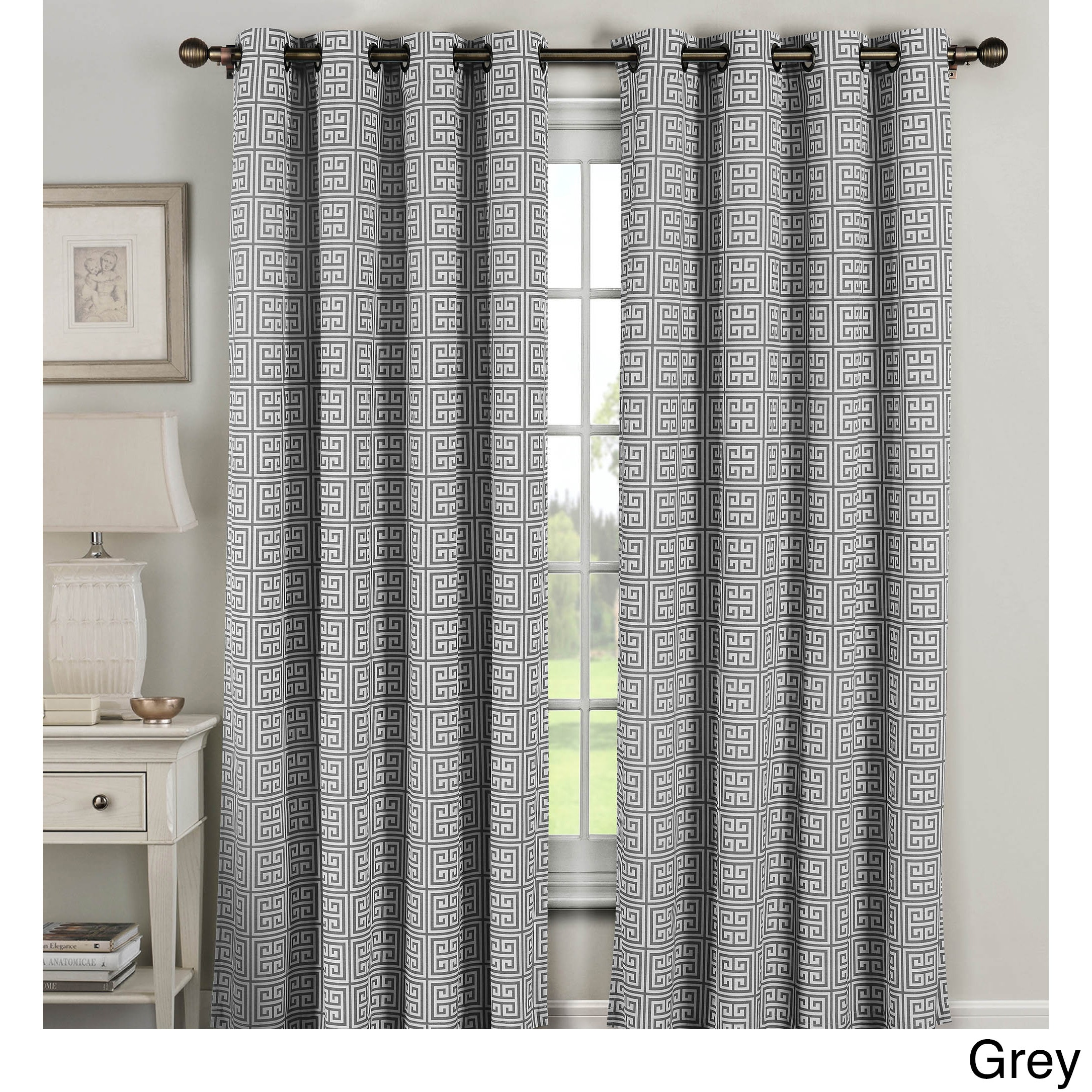 Curtains Pelmets Set 2 Faux Silk Silver Gray Window Curtains