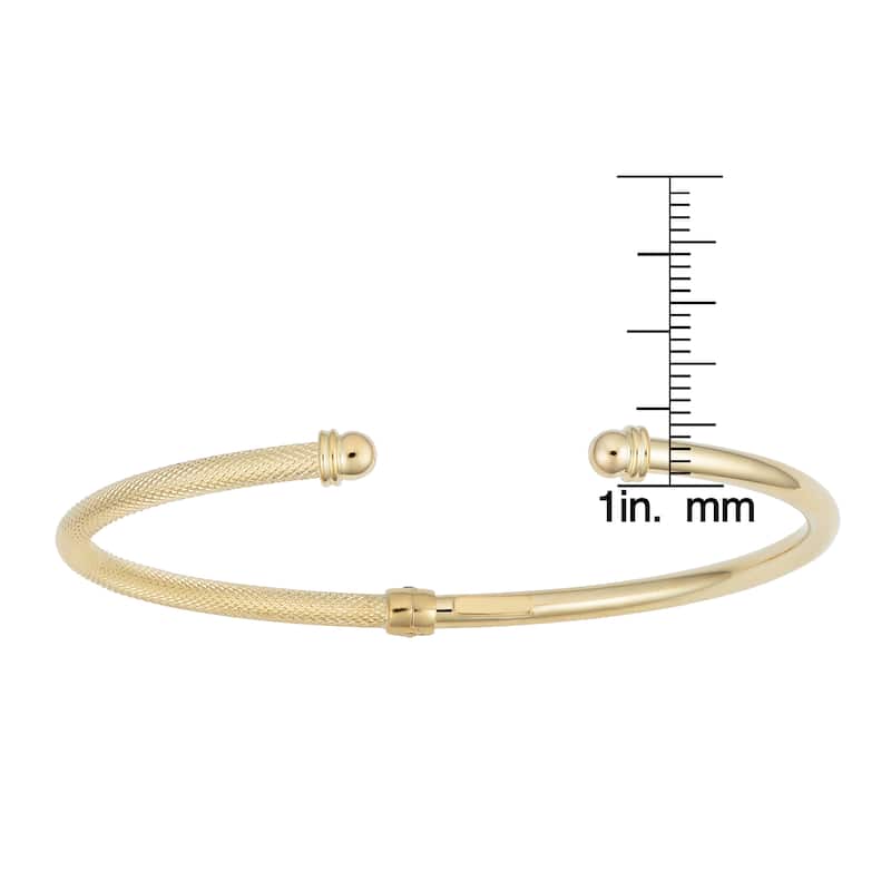 14k Yellow Gold 3-mm Hinged Bangle Bracelet (7.5 inches)