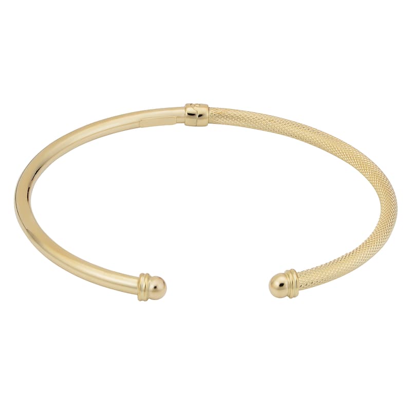 14k Yellow Gold 3-mm Hinged Bangle Bracelet (7.5 inches)
