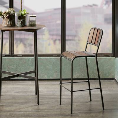 Carbon Loft Haberman Light Brown Bar Stool with Backrest