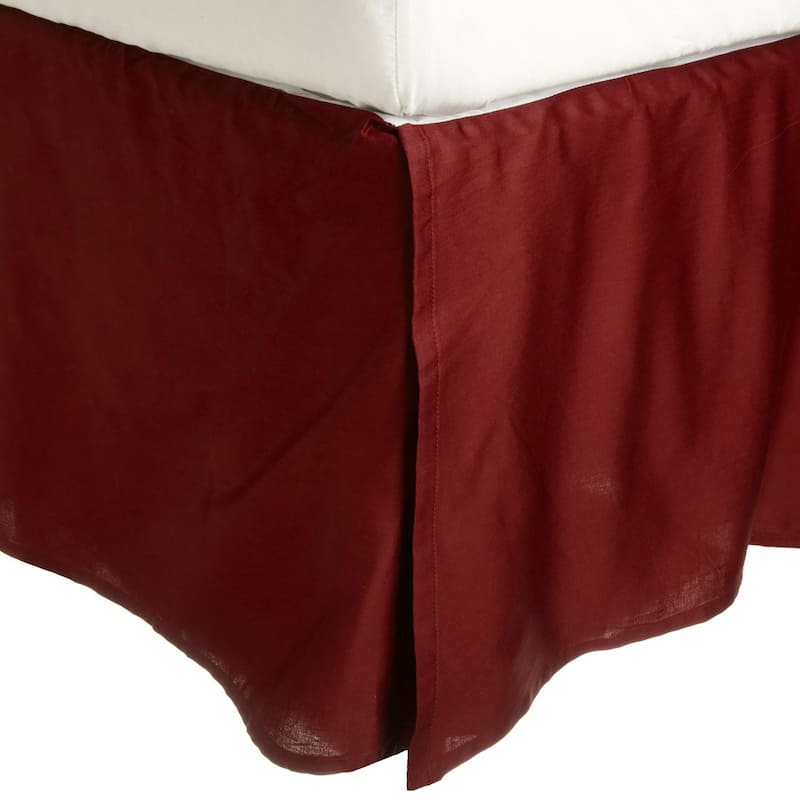 Superior Combed Cotton 15-inch Drop Bedskirt - King - Burgundy