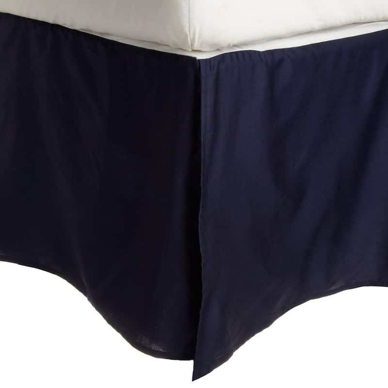Superior Combed Cotton 15-inch Drop Bedskirt - Twin - Navy Blue