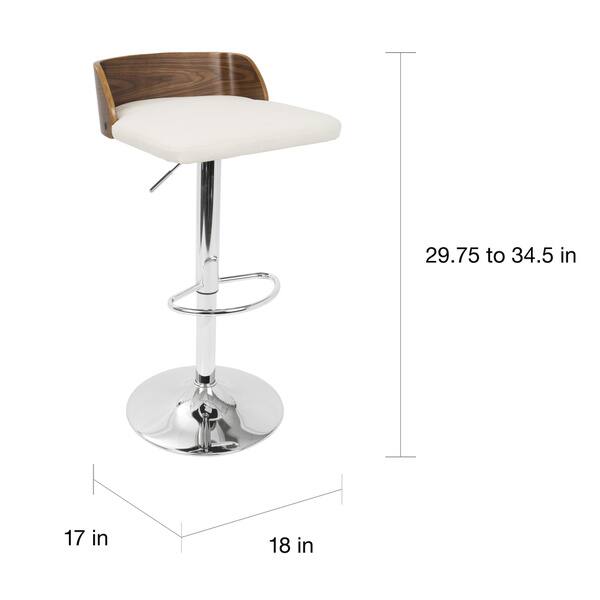 Shop Carson Carrington Marstrand Walnut Wood And Chrome Mid Century Modern Adjustable Barstool N A Overstock Cream Chrome