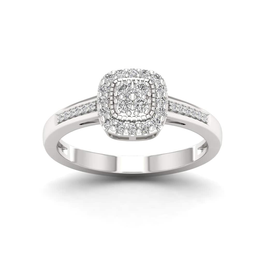 Sterling Silver 1/5ct TDW Diamond Cluster Ring